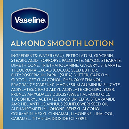 Vaseline Intensive Care hand and body lotion Almond Smooth for Rich Moisturization 20.3 Oz