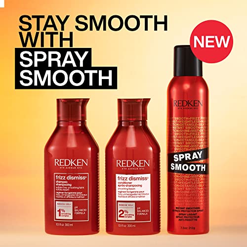 Redken Spray Smooth Anti Frizz Hair Spray | Frizz Control and Heat Protection | Instant Smoother | With Citric Acid | Paraben, Sulfate & Silicone-Free| 7.5 Oz