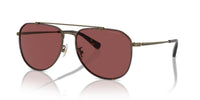 Thumbnail for COACH HC7164 Sunglasses, Antique Gold/Dark Tortoise/Wine Solid, 59 mm
