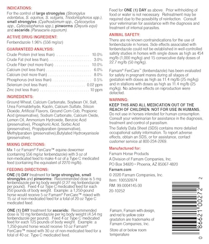 Farnam FenCare Safe-Guard (fenbendazole) 1.96% Type B Medicated Feed Equine Dewormer 5 Ounces