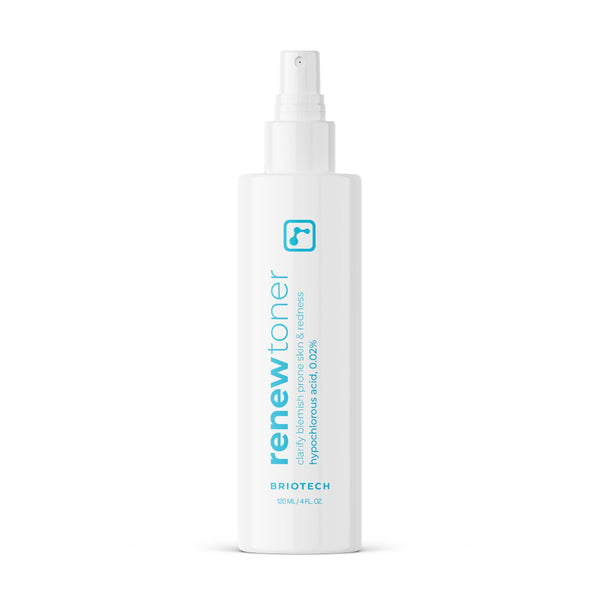 BRIOTECH Skin Renew Toner, Hypochlorous Acid Spray Topical Skin Spray for Face and Skin, Minimize Appearance of Blemishes, Soothing Mist for Redness & Bumps, 4 fl oz