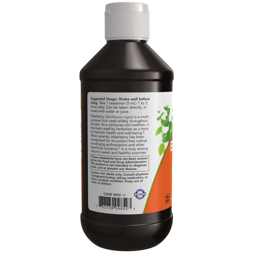 NOW Foods Elderberry Liquid, 8 Oz (Pack of 2)