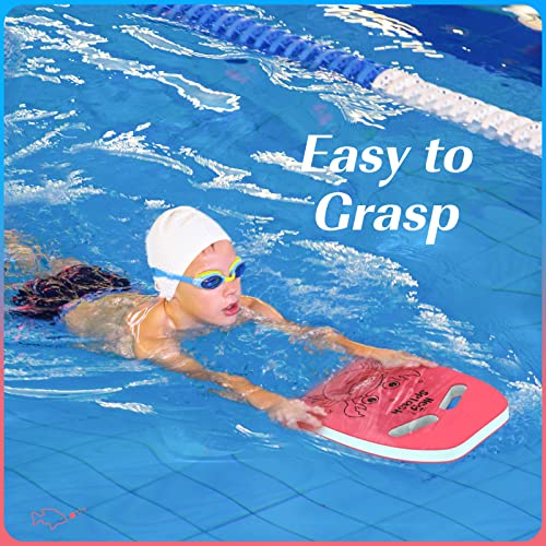 HeySplash Swim Kickboard for Kids, Swimming Kickboard Cute Pattern Swim Training Aid for Children, Pool Exercise Equipments for Beginning Swimmers Safety Swim Board Auxiliary, Rose Red