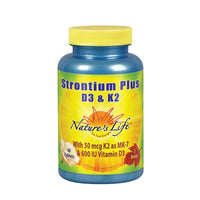 Thumbnail for Nature's Life Strontium Plus D3 & K2 Supplement - Healthy Bone Support for Women & Men, Stronium Citrate Trace Mineral, Nutritional Support for Adults, Vegetarian & Bioavailable - 60 Tablets