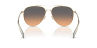 Thumbnail for COACH Women's HC7169 Aviator Sunglasses, Shiny Light Gold/Smokey Peach Gradient, 57 mm