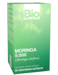 Thumbnail for Bio Nutrition Moringa 5000mg 60 Vegetarian Capsules | Complete Green Superfood | Nature's Multivitamin | Energy and Gut Health