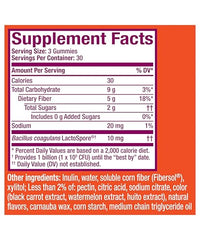 Thumbnail for Metamucil Fiber Gummies for Adults with Probiotics for Bloating Relief, No Sugar Added Strawberry Kiwi BlackBerry Flavors, 5g Prebiotic Plant Based Fiber Supplement Blend, 90 Count