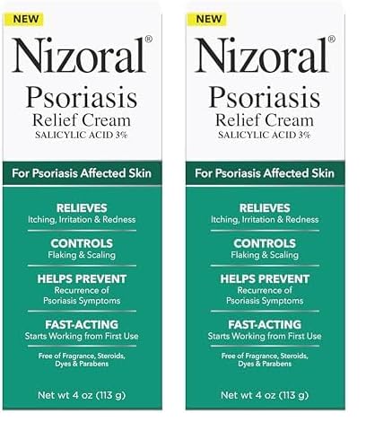 Nizoral Psoriasis Relief Cream- Relieves Itching, Irritation & Redness and Controls Flaking and Scaling with Maximum Strength Medicine (Salicylic Acid 3%), 4 Fl Oz (Pack of 2)