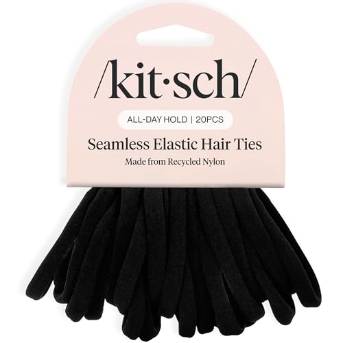 Image 1 of Default Title for the product Kitsch Elastic Hair Ties No Damage | Stretchable Hair Bands - Black, 20pcs