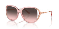 Thumbnail for COACH Women's HC8396U Universal Fit Square Sunglasses, Transparent Pink/Grey Pink Gradient, 56 mm