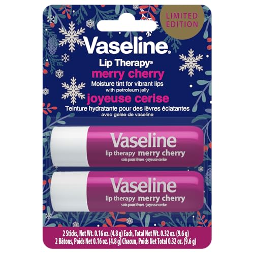 Vaseline Lip Therapy Stick Twin Pack – Merry Cherry Holiday Limited Edition (3-Pack)