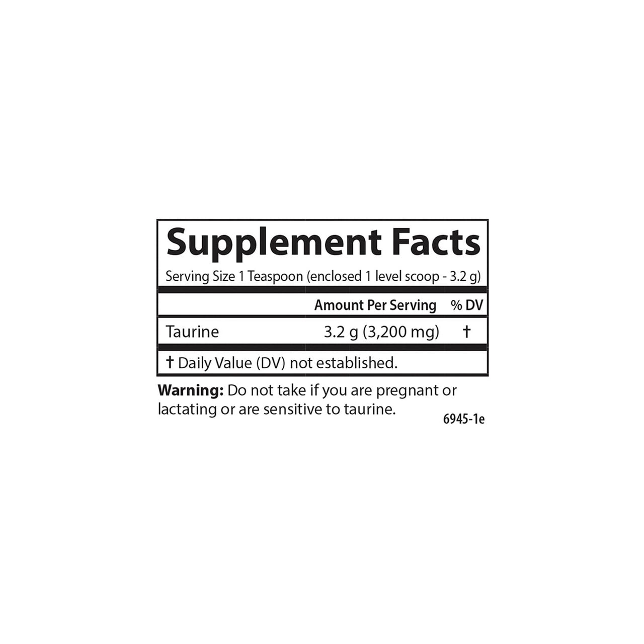 Carlson - Taurine Powder, Free-Form Amino Acid, Support, Nerve Health & Muscle Function, 100 Grams