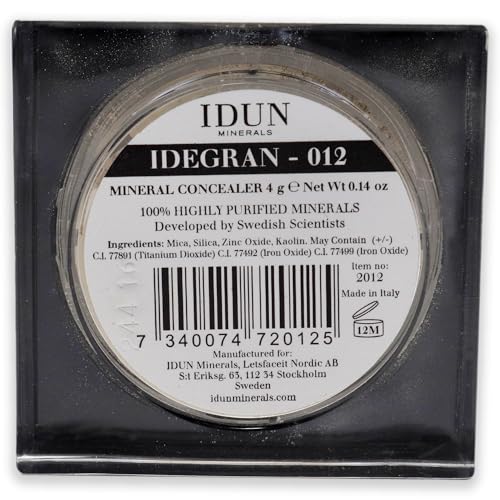 Idun Minerals - Mineral Powder Concealer - Skin-Balancing And Neutralizes Redness - Blendable Coverage - Luminous Finish - Moisturizing Creamy Texture - Safe For Sensitive Skin - Idegran - 0.14 Oz