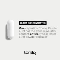 Thumbnail for Toniiq Ultra High Purity Resveratrol Capsules - 98% Trans-Resveratrol - Highly Purified And Bioavailable - 60 Caps Reservatrol Supplement