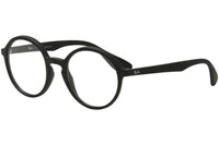 Ray-Ban RX7075 Round Prescription Eyeglass Frames, Rubber Black & Black/Demo Lens, 49 mm