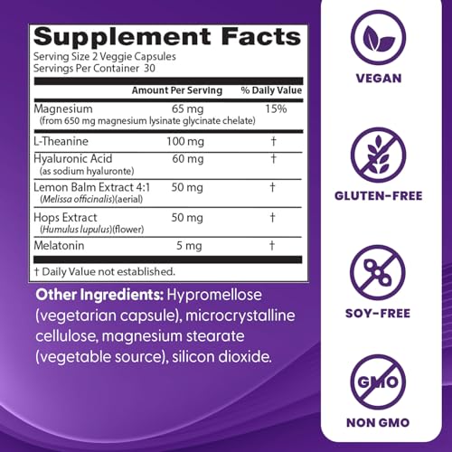 Doctor's Best Womens Beauty Sleep with Magnesium, Theanine, Melatonin, Sleep & Relaxation Support, Non-GMO, Gluten Free, Soy Free, Vegan 60 Veggie Caps