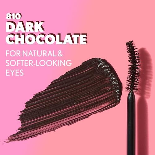 CoverGirl Eye Enhancer, Dark Chocolate, 3D Mascara, Curved Fiber Brush, Plant-Based Lifting Wax, For All Lash Types, 24-Hour Wear, Transfer-Proof, Flake-Free, 0.30oz
