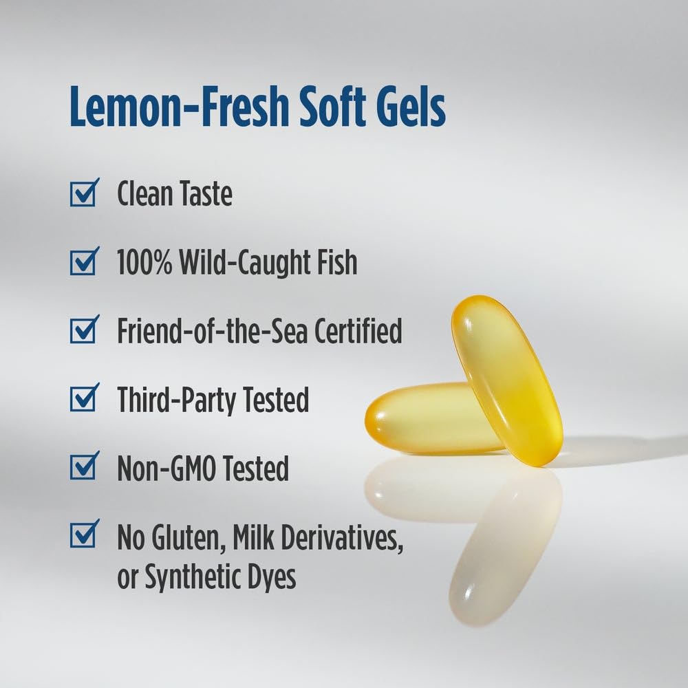 Nordic Naturals ProOmega 3-6-9, Lemon Flavor - 120 Soft Gels -1360 mg Omega-3 - EPA & DHA with Added GLA - Healthy Skin, Cognition, Positive Mood - Non-GMO - 60 Servings