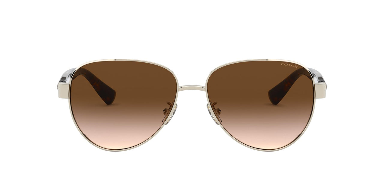 Coach HC7111 Sunglasses, Light Gold/Brown Gradient, 57 mm