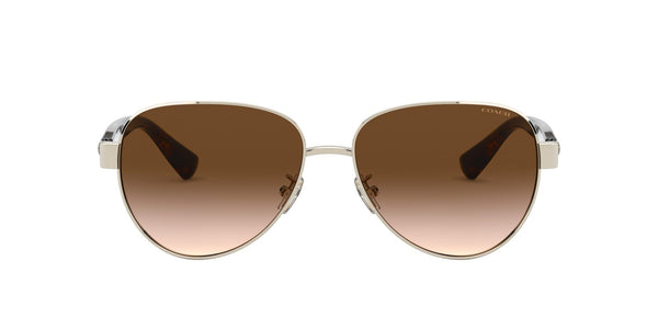 Coach HC7111 Sunglasses, Light Gold/Brown Gradient, 57 mm