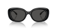 Thumbnail for COACH Women's HC8391U Sculpted C Hardware Universal Fit Oval Sunglasses, Black/Grey Solid, 53 mm