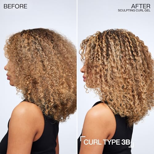 Redken Sculpting Curl Gel - 72-Hour Strong Hold, Crunch-Free & Flake-Free, Helps Tame Frizz