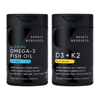 Thumbnail for Sports Research® Multivitamin Pack - Omega-3 Fish Oil Mini Gels 625mg and Vegan Vitamin D3 5000iu & Mk7 Vitamin K2 100mcg for Heart, Brain & Immune Support