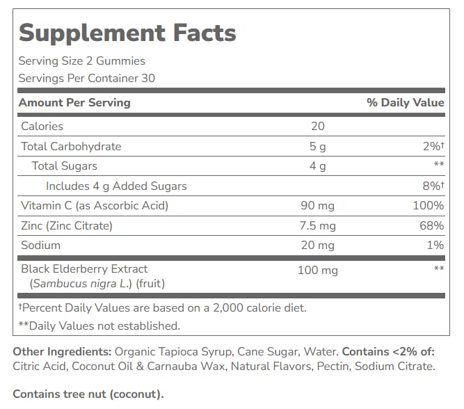 21st Century VitaJoy Sambucus Elderberry Gummies, Berry, 60 Count