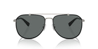 Thumbnail for COACH Men's HC7164 Aviator Sunglasses, Satin Gunmetal/Black/Grey Solid Polarized, 59 mm