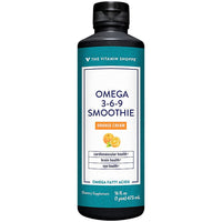 Thumbnail for The Vitamin Shoppe Omega 3-6-9 Smoothie - Complete EFA Formula | Orange Cream Flavor Liquid | 16 oz | Heart & Brain Health