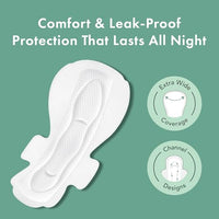 Thumbnail for Image 2 of Rael Organic Cotton Cover Sanitary Pads for Women, Heavy (Overnight, 30 Ct)