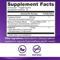 Thumbnail for Doctors Best Womens Digestive Probiotic Prebiotic with Cranberry and PreforPro (4 Billion CFU), Supports Urinary Tract, Non-GMO, Vegan 30 Veggie Caps
