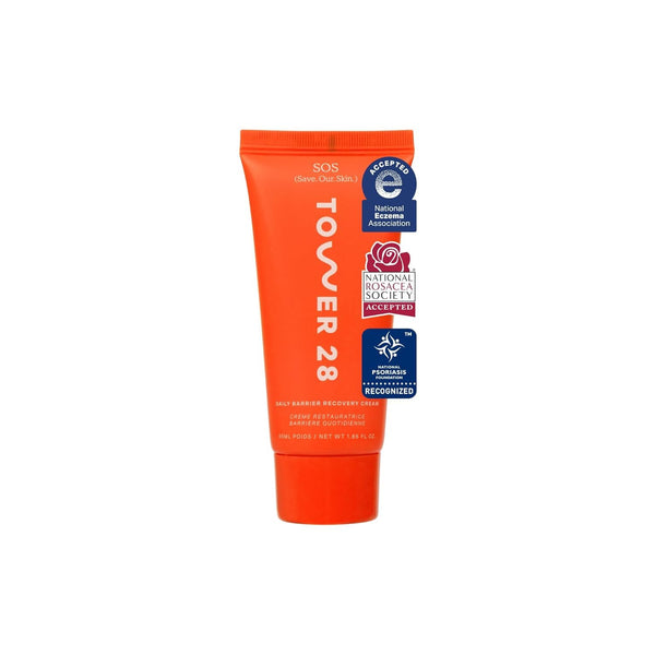Tower 28 SOS Recovery Face Cream - Hydrating Face Moisturizer with Hyaluronic Acid + Ceramides - Skin Barrier Repair Moisturizer Reduces Redness + Improves Texture - Sensitive Skin Care (1.86 oz)