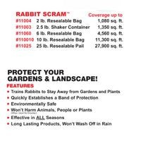 Thumbnail for Epic REPELLENTS Rabbit Scram All Natural Granular Repellent - All-Natural, Animal, People and Pet Safe Granule (25 lb Pail)
