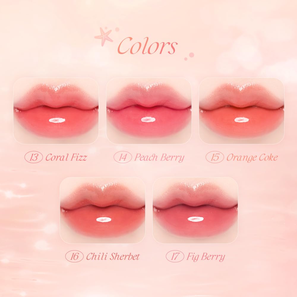 dasique Juicy Dewy Tint (13 Coral Fizz) 0.12 oz | Light Application with moisture | Long Lasting & wearing Glossy Lip Stain, Non-sticky | Vegan, Cruelty-free | Korean makeup | stocking stuffers