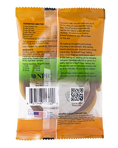 N-Bone Puppy Teething Ring Pumpkin Flavor, Single
