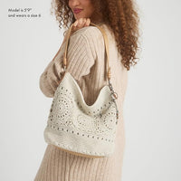 Thumbnail for The Sak Sequoia Large Hobo Bag - Premium Leather Women's Handbag for Everyday & Travel - Designer Purse With Shoulder Bag Strap, Zipper Closure and Pockets - Natural Medallion