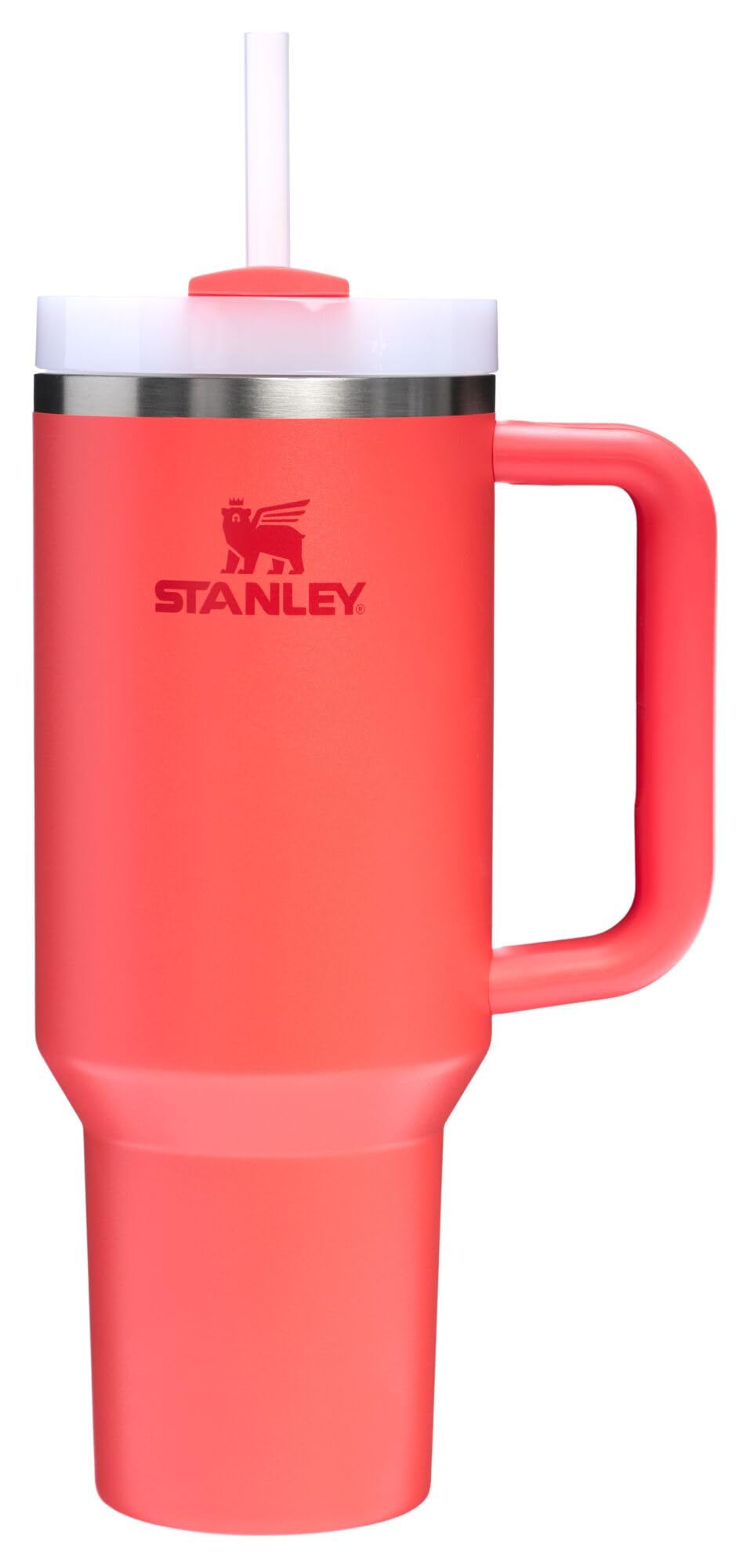 STANLEY Quencher H2.0 Tumbler with Handle and Straw 40 oz | Flowstate 3-Position Lid | Cup Holder Compatible for Travel | Insulated Stainless Steel Cup | BPA-Free | Hot Coral