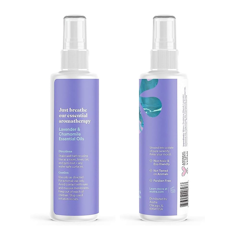 ASUTRA Dorm Set Bundle, 3 Products – Purple Silk Eye Mask Filled with Lavender and Flax Seeds, Melatonin Lotion with Magnesium and Shea Butter, Lavender and Chamomile Aromatherapy Mist