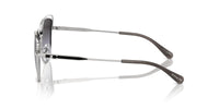 Thumbnail for COACH Women's HC7162 Cat Eye Sunglasses, Shiny Silver/Black/Grey Gradient, 57 mm