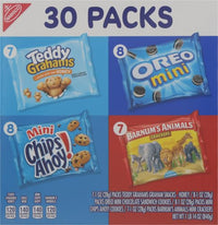 Thumbnail for Nabisco Team Favorites Variety Pack, OREO Mini, CHIPS AHOY! Mini, Teddy Grahams Honey & Barnum's Animal Crackers, Christmas Stocking Stuffers, 30 Snack Packs (Pack of 4)