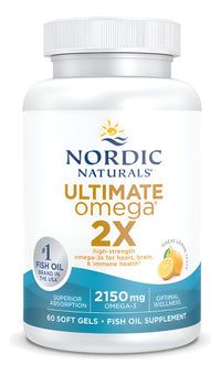 Thumbnail for Nordic Naturals Ultimate Omega 2X, Lemon Flavor - 60 Soft Gels - 2150 mg Omega-3 - High-Potency Fish Oil with EPA & DHA - Promotes Brain & Heart Health - Non-GMO - 30 Servings