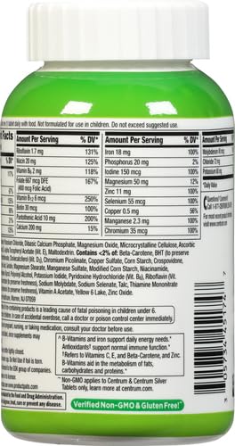 Centrum Adult Multivitamin/Multimineral Supplement with Antioxidants, Zinc, Vitamin D3 and B Vitamins, Gluten Free, Non-GMO Ingredients - 200 Count (Pack of 2)