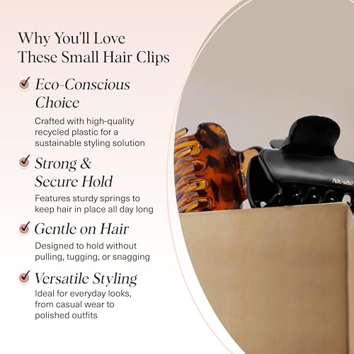 Image 3 of Kitsch Medium Puffy Claw Clips for Women - Black & Tort, 2pcs