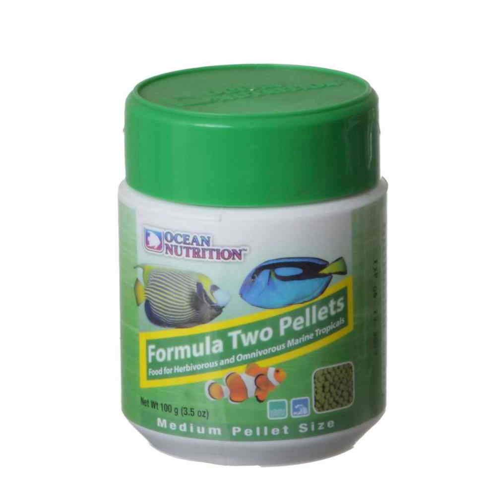 Ocean Nutrition Formula Two Pellets - Fish Food for Herbivorous & Omnivorous Marine Tropical Fish, High Protein(40%) - 3.5 oz (100 g) Medium Pellets