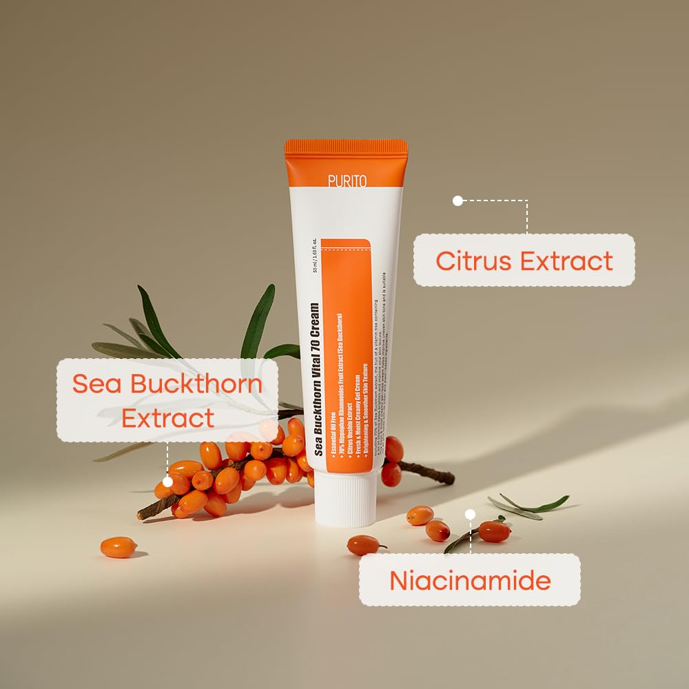 PURITO [ESSENTIAL OIL-FREE Sea Buckthorn Vital 70 Cream 50ml / 1.7 fl.oz
