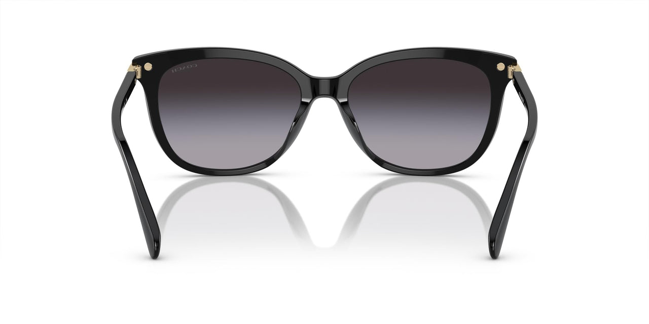 Coach HC8378U Universal Fit Sunglasses, Black/Grey Gradient, 57 mm