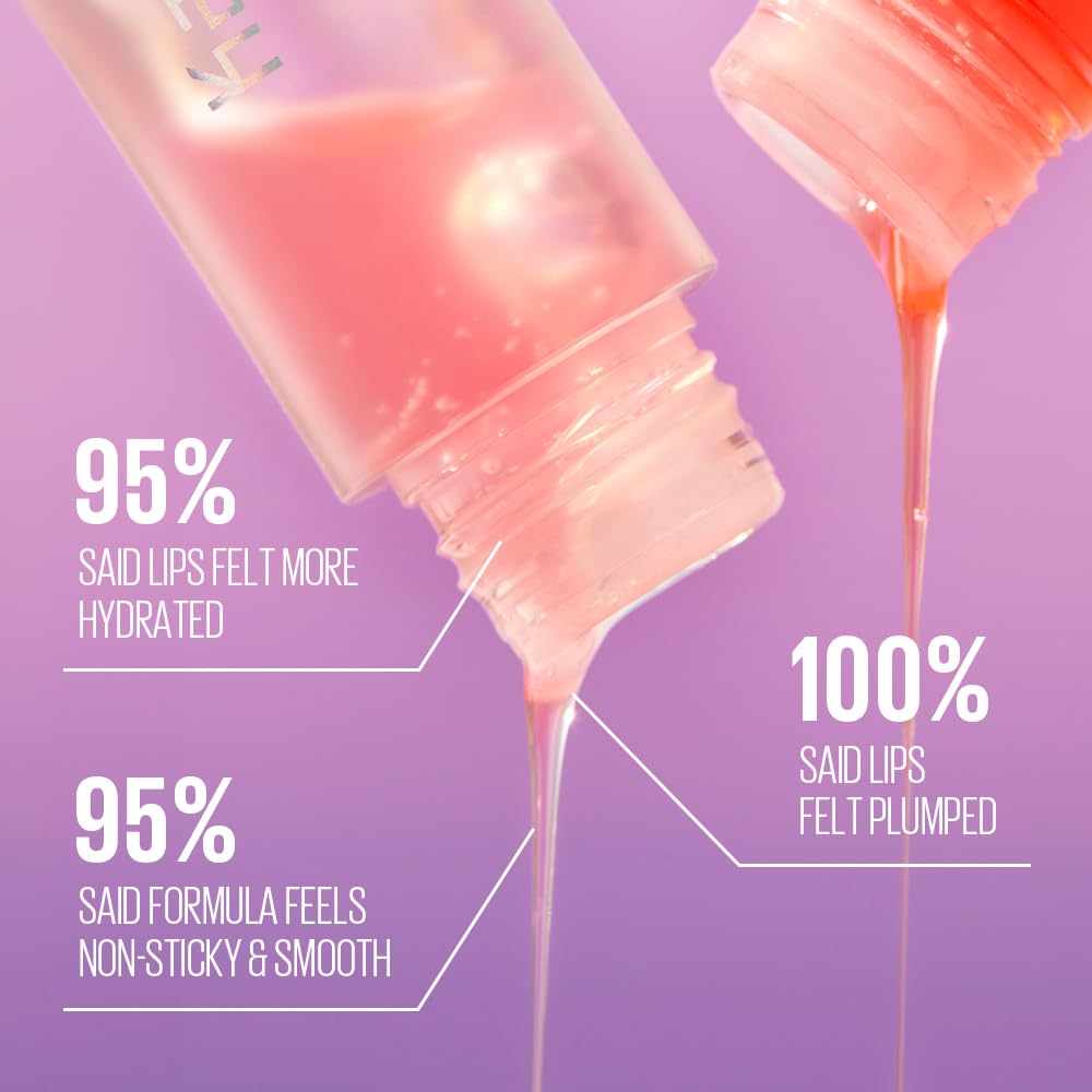 Kaja Lip Plumping - Juicy Glass 08 Cherry Cola | Hydrating, Feel Plumped and Lightweight with Vitamin Tree Fruit Oil, Vegan, Cruelty-Free, Clear Tint Stain Shine Gloss Plumper, Long Lasting