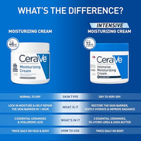 Thumbnail for CeraVe Moisturizing Cream, Body and Face Moisturizer for Dry Skin, Body Cream with Hyaluronic Acid and Ceramides, Daily Moisturizer, Oil-Free, Fragrance Free, Non-Comedogenic, 19 Ounce