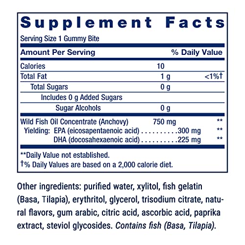 Life Extension Omega-3 Fish Oil Gummy Bites, EPA DHA Fatty acids, High-dose EPA DHA Support in a Delicious chewable Form, Non-GMO, Gluten Free, 36 Gummy Bites